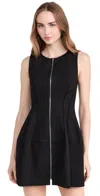 Alexis Italie Zip-front Mini Dress In Black