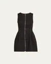 Alexis Italie Zip-front Mini Dress In Black