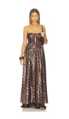 Alexis Geometric Pattern Strapless Top In Metallic