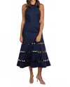 Alexis Janessa Midi Dress In Navy Blue In Blue