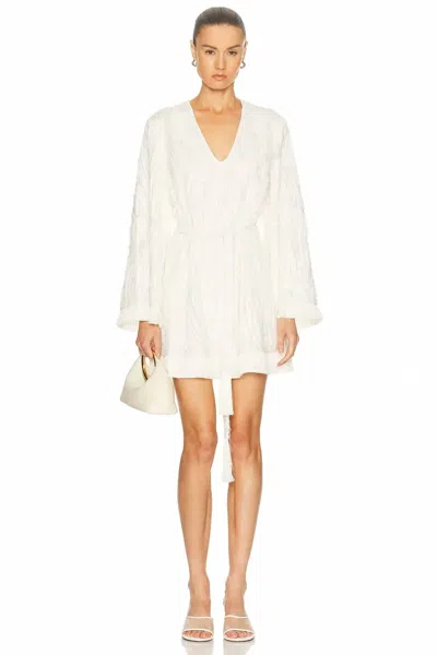Alexis Jen Long Sleeve Mini Dress In Ivory In White