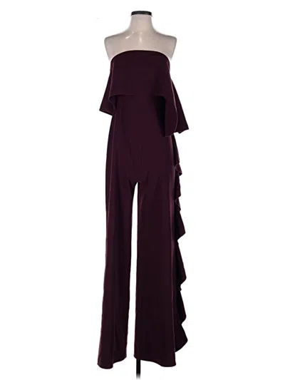 Pre-owned Alexis Jumpsuit In Burgundy