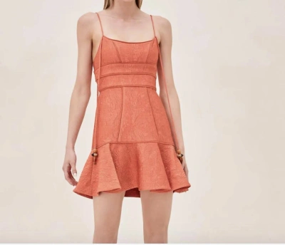 Alexis Kamara Dress In Terracota Brocade In Multi