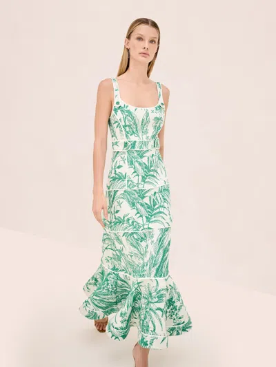 Alexis Kayleen Floral-pattern Maxi Dress In Green