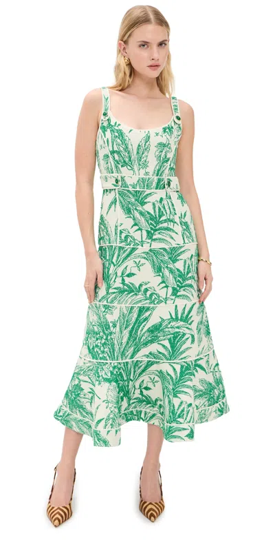 Alexis Kayleen Floral-pattern Maxi Dress In Green