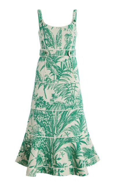 Alexis Kayleen Floral-pattern Maxi Dress In Green
