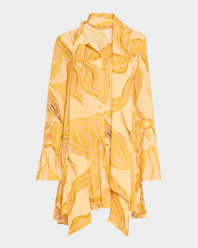 ALEXIS KAZAN PRINTED SCARF SHIRTDRESS