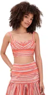 Alexis Kit Top In Crimson Stripe In Multi