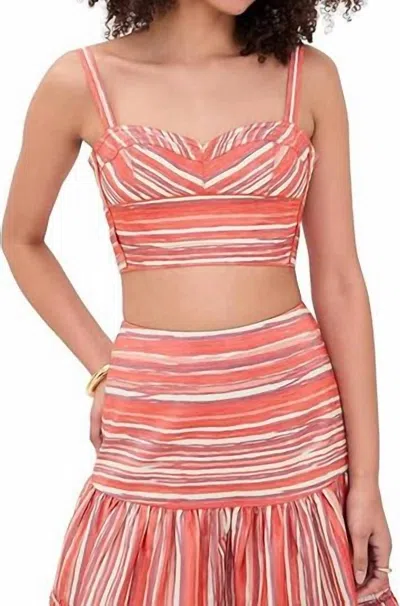 ALEXIS KIT TOP IN CRIMSON STRIPE