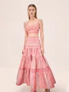 Alexis Kit Top In Crimson Stripe In Pink