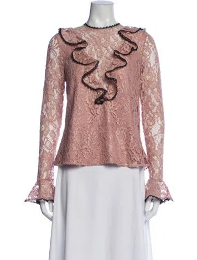 Pre-owned Alexis Lace Lace Pattern Blouse In Pink