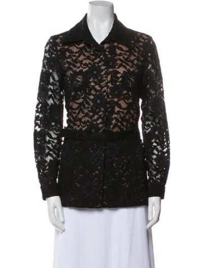 Pre-owned Alexis Lace Lace Pattern Jacket In Black