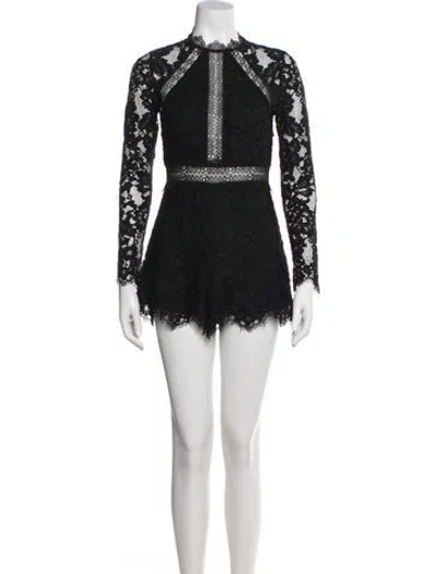 Pre-owned Alexis Lace Lace Pattern Romper In Blue