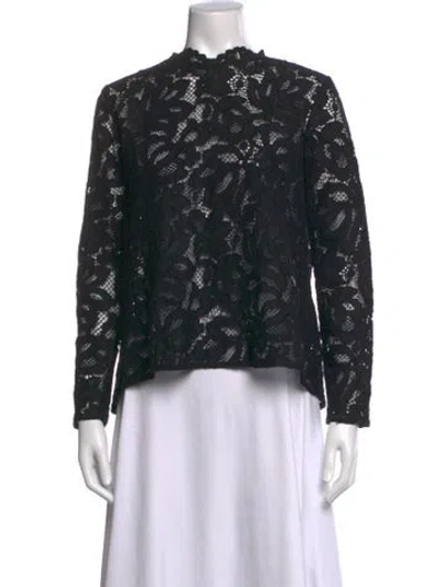 Pre-owned Alexis Lace Lace Pattern Sweater In White