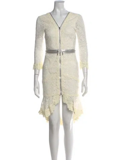 Pre-owned Alexis Lace Midi Length Dress W/ Tags In Neutral