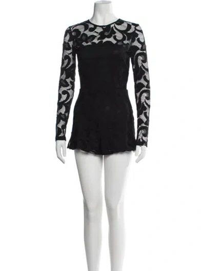 Pre-owned Alexis Lace Mini Dress In Black
