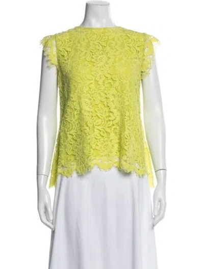 Pre-owned Alexis Lace Pattern Crew Neck Top In Blue
