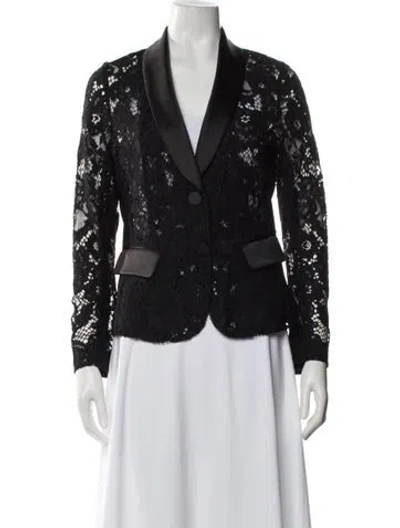 Pre-owned Alexis Lace Pattern Evening Jacket In Black