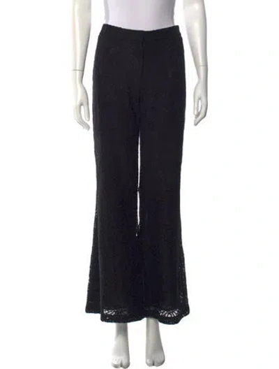 Pre-owned Alexis Lace Pattern Flared Pants In Black