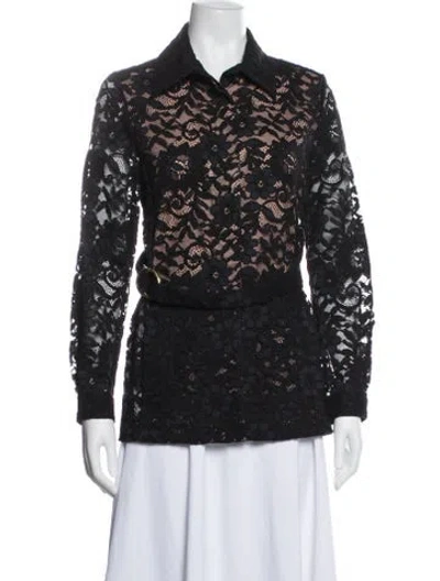 Pre-owned Alexis Lace Pattern Jacket In Black