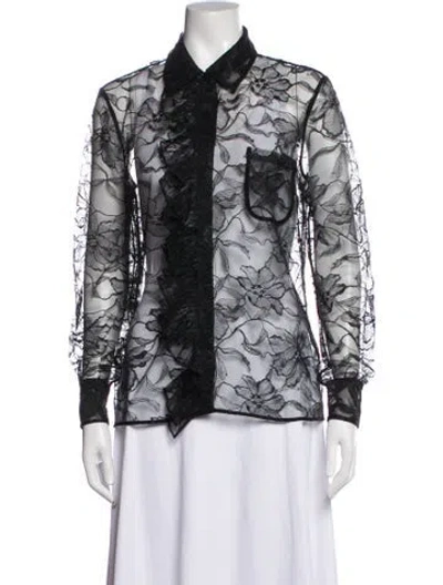 Pre-owned Alexis Lace Pattern Jacket In Black