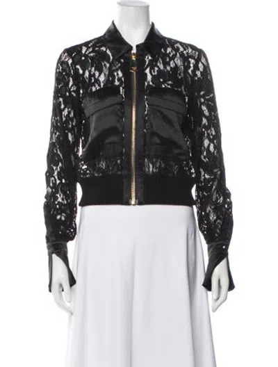 Pre-owned Alexis Lace Pattern Jacket In Black