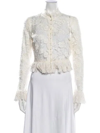 Pre-owned Alexis Lace Pattern Jacket W/ Tags In White