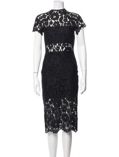 Pre-owned Alexis Lace Pattern Knee-length Dress In Blue