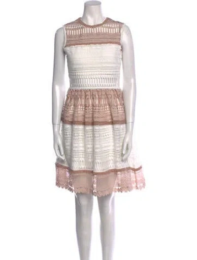 Pre-owned Alexis Lace Pattern Knee-length Dress In Multi