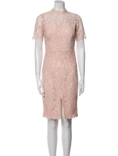 Pre-owned Alexis Lace Pattern Knee-length Dress In Pink