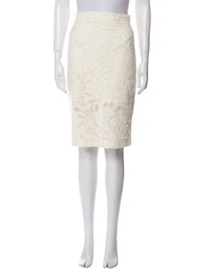 Pre-owned Alexis Lace Pattern Knee-length Skirt In Neutral