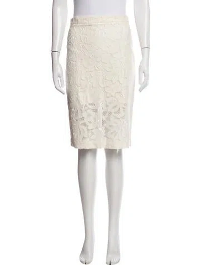 Pre-owned Alexis Lace Pattern Knee-length Skirt In Neutrals