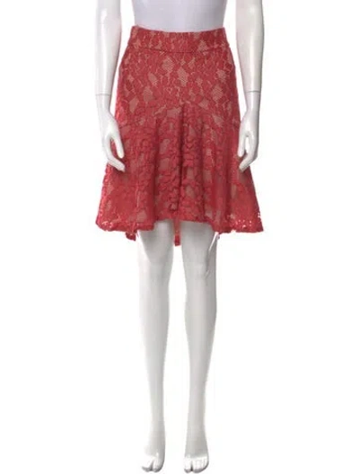 Pre-owned Alexis Lace Pattern Knee-length Skirt In Pink