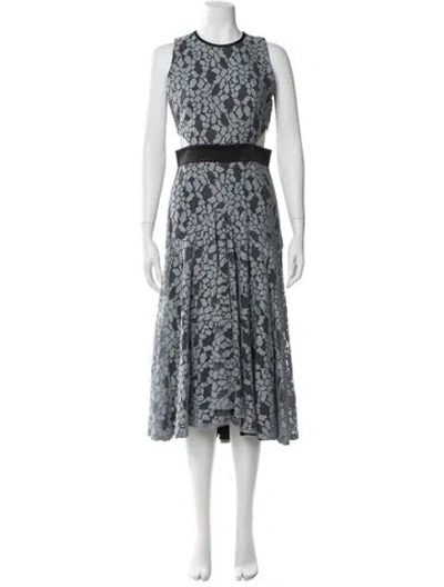 Pre-owned Alexis Lace Pattern Long Dress In Blue