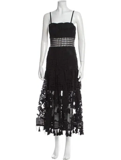 Pre-owned Alexis Lace Pattern Long Dress In Gray