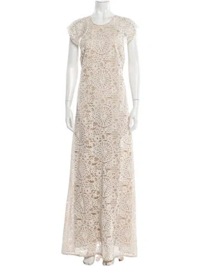 Pre-owned Alexis Lace Pattern Long Dress In Multi