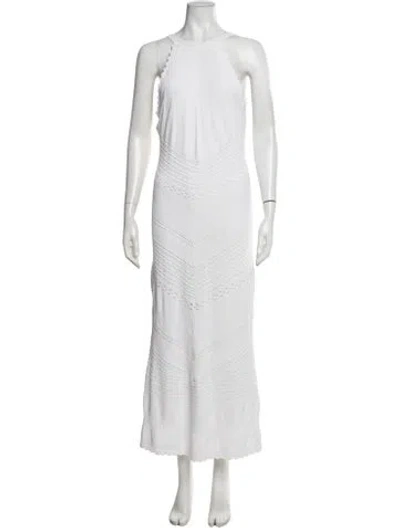 Pre-owned Alexis Lace Pattern Long Dress In Neutrals