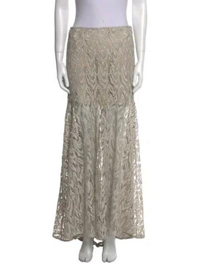 Pre-owned Alexis Lace Pattern Long Skirt In Red