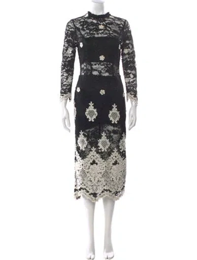 Pre-owned Alexis Lace Pattern Midi Length Dress W/ Tags In Multi