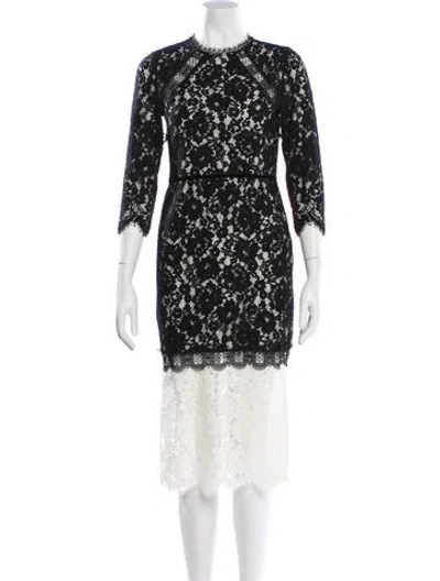Pre-owned Alexis Lace Pattern Midi Length Dress W/ Tags In Multi