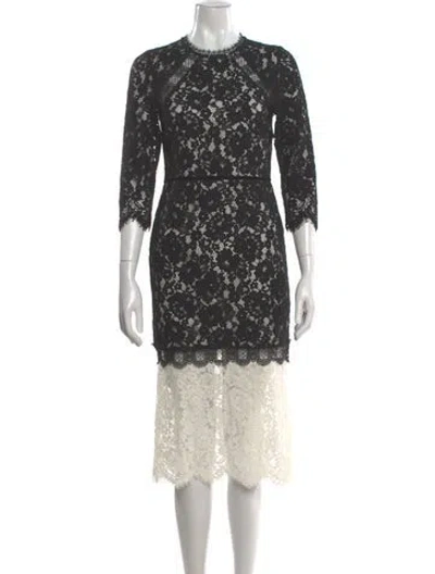 Pre-owned Alexis Lace Pattern Midi Length Dress W/ Tags In Multi