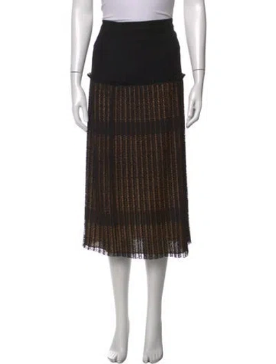 Pre-owned Alexis Lace Pattern Midi Length Skirt In Black