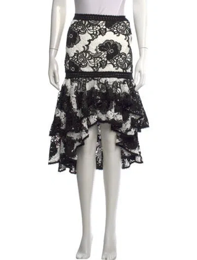 Pre-owned Alexis Lace Pattern Midi Length Skirt In Multi