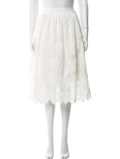 Pre-owned Alexis Lace Pattern Midi Length Skirt In Neutral