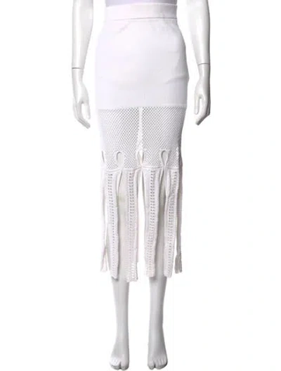 Pre-owned Alexis Lace Pattern Midi Length Skirt In Neutral