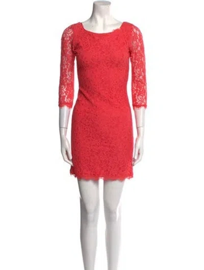 Pre-owned Alexis Lace Pattern Mini Dress In Black