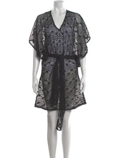 Pre-owned Alexis Lace Pattern Mini Dress In Black