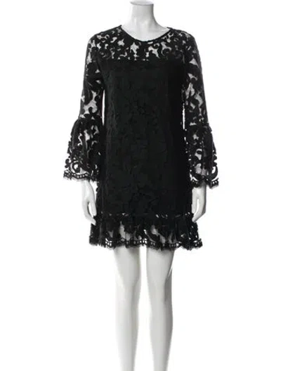 Pre-owned Alexis Lace Pattern Mini Dress In Black