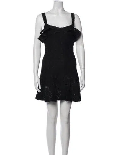 Pre-owned Alexis Lace Pattern Mini Dress In Black