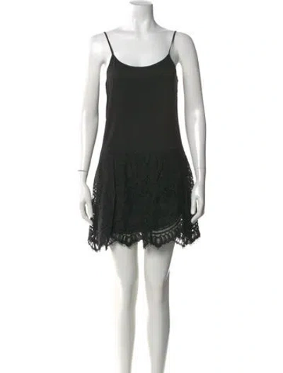 Pre-owned Alexis Lace Pattern Mini Dress In Black